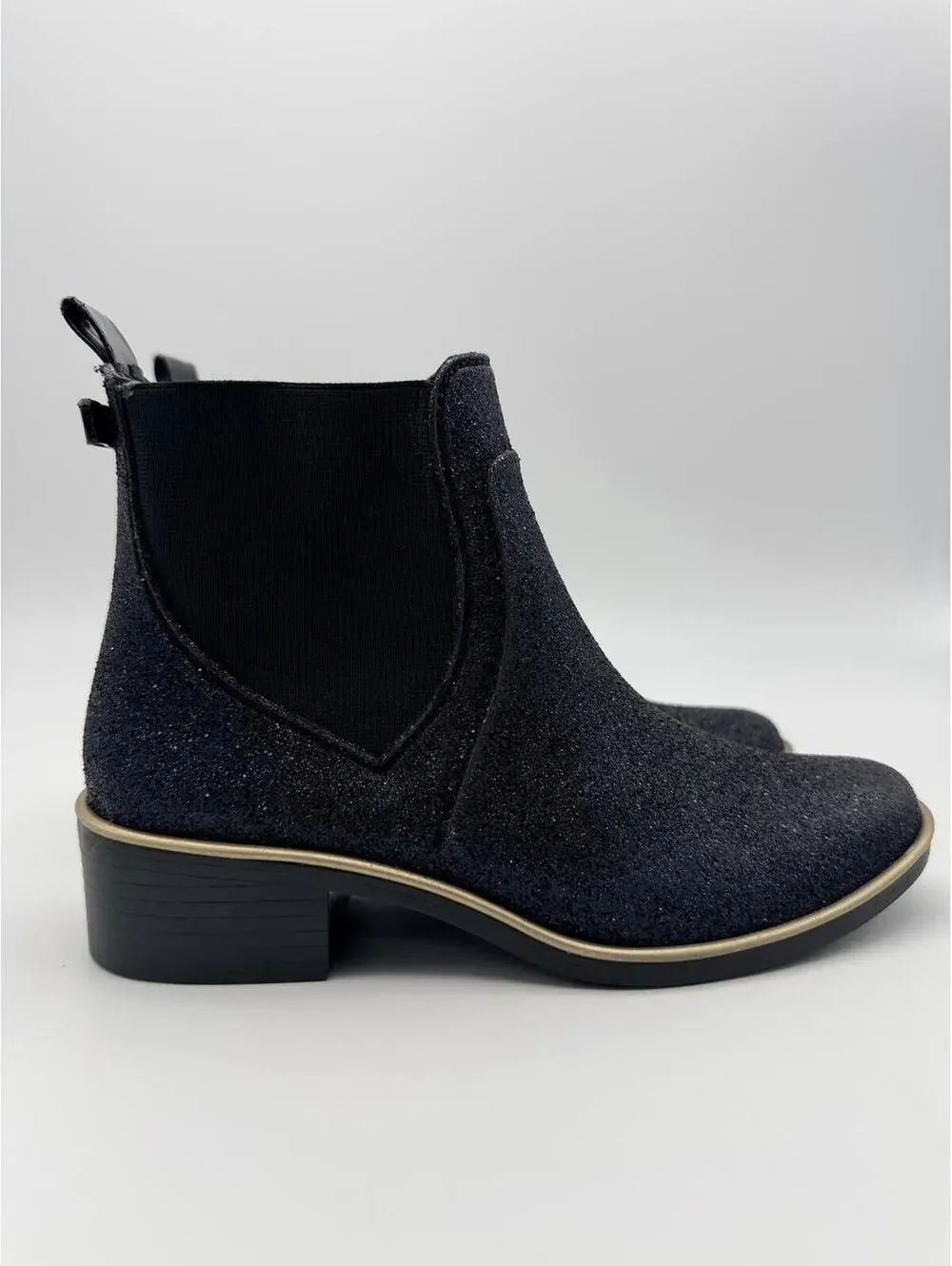 Kate Spade Purple Glitter Rain Boots Women's Sparkle Pull On Chelsea Size 5 - Picture 1 of 11